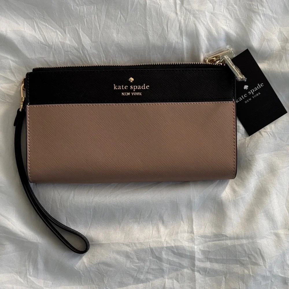 Kate Spade Black and Brown Wristlet - Picture 4 of 8